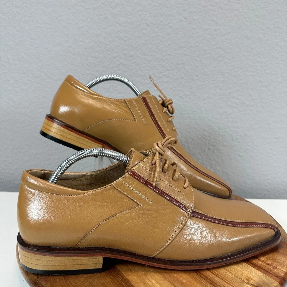 Zappo & Co. Leather Oxford Dress Shoes Square Toe Lace Up 8.5 Eclecticgrandpa‎
